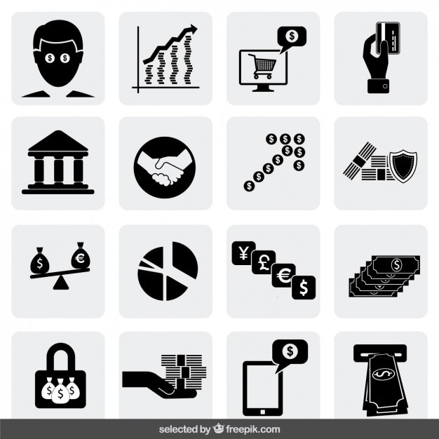 Gratis vector geld iconen collectie