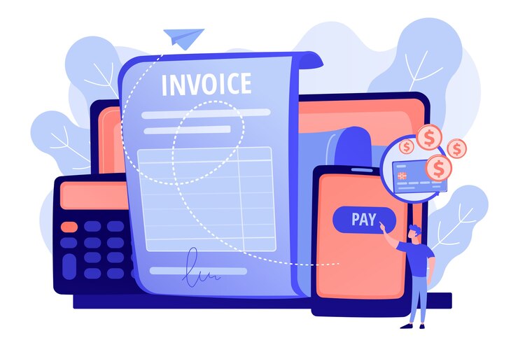 Gratis Vector geldleningscontract, e-betalingsaanvraag, beheer van financiën