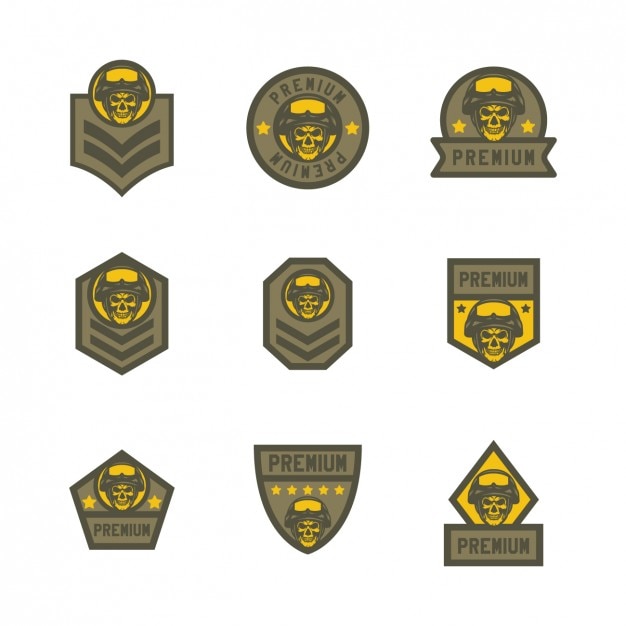 Gratis Vector gele airsoft logo templates