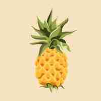 Gratis vector gele ananas ontwerp element illustratie