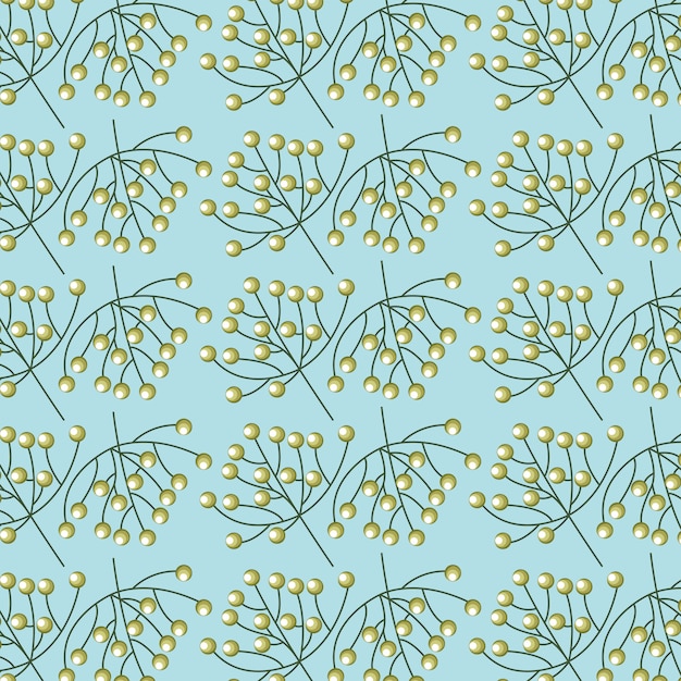 Gele bloemen op blauw, patroonillustratie