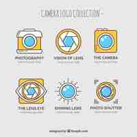 Gratis vector gele camera logo collectie