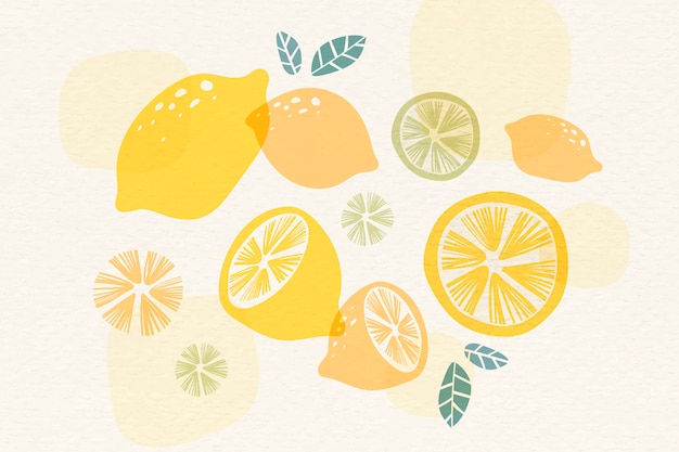 Gele citroenachtergrond Gratis Vector