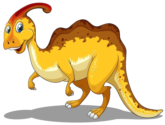 Gratis vector gele dinosaurus staat alleen
