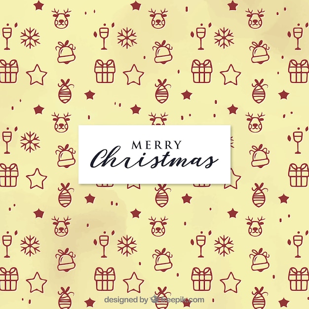 Gratis vector gele gevormde kerstmisachtergrond