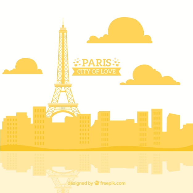 Gratis vector gele horizon van parijs