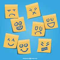 Gratis vector gele post-it emoties vector