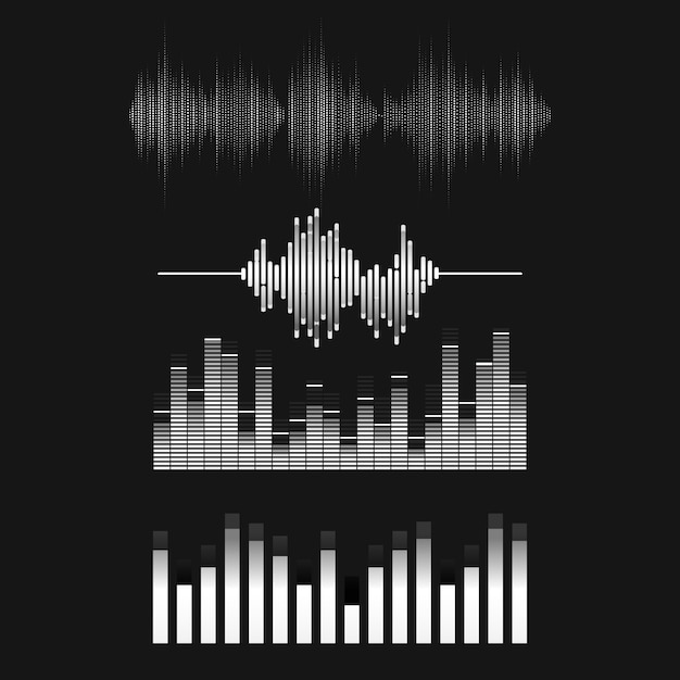 Geluidsgolf equalizer vector ontwerpset