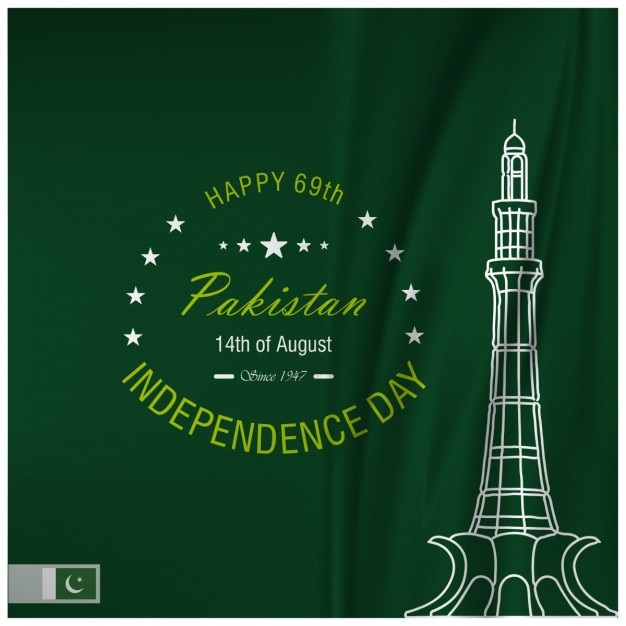 Gratis vector gelukkig 69 pakistan independence day