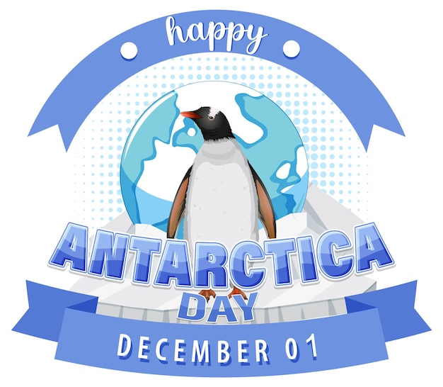 Gratis vector gelukkig antarctica dag posterontwerp