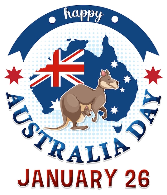 Gratis vector gelukkig australia day-bannerontwerp