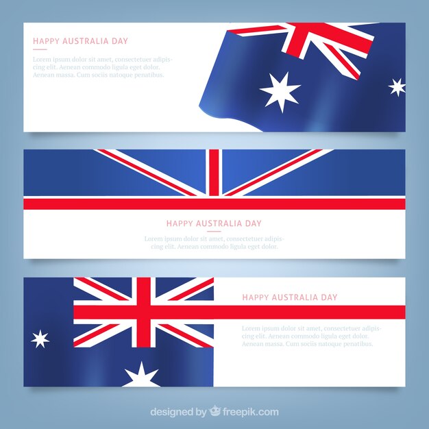 Gelukkig Australian dag banners