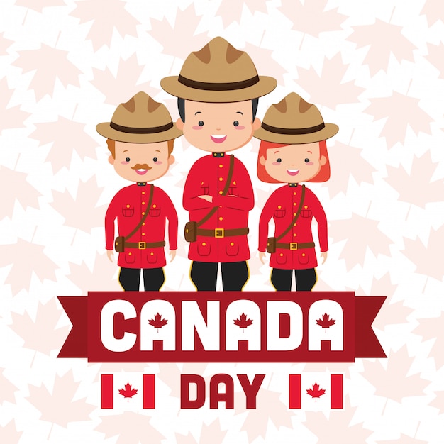 Gratis vector gelukkig canada dagconcept