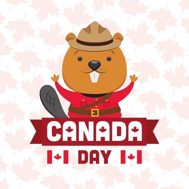 Gratis vector gelukkig canada dagconcept