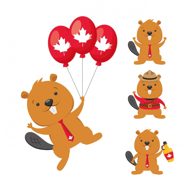 Gratis vector gelukkig canada dagconcept