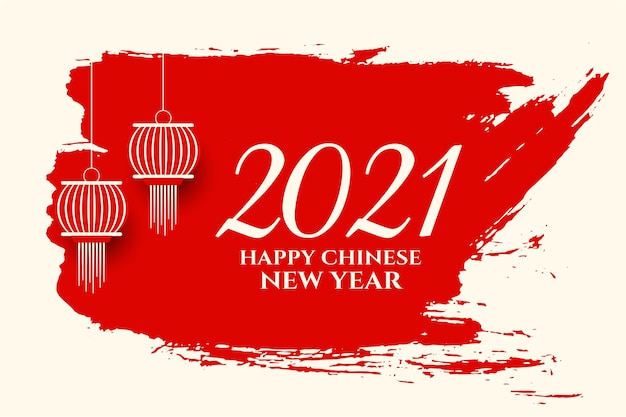 Gelukkig chinees nieuwjaar 2021 groeten met lantaarns