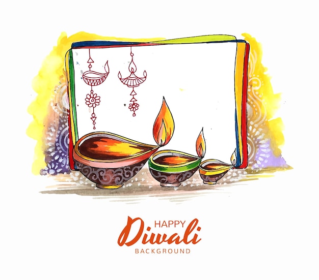 Gratis vector gelukkig diwali festival viering kleurrijke achtergrond