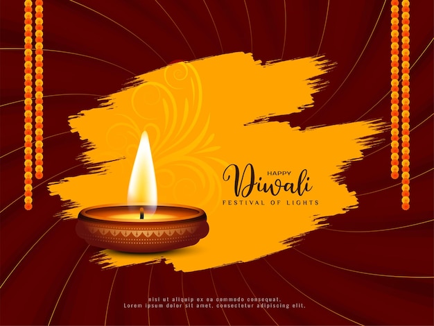 Gelukkig diwali-festivalviering etnisch religieus achtergrondontwerp