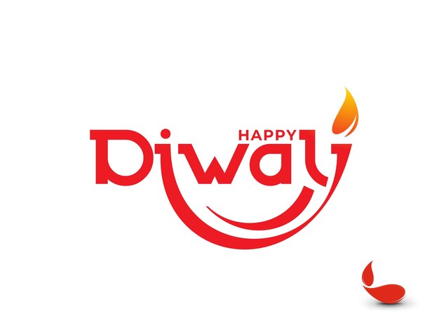 Gelukkig Diwali-tekstontwerp Abstracte vectorillustratie