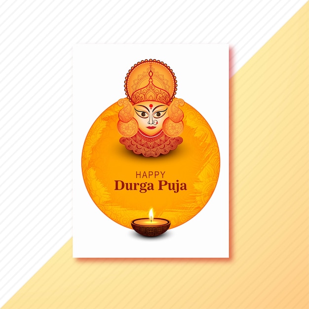 Gratis vector gelukkig durga pooja indian festival wenskaart