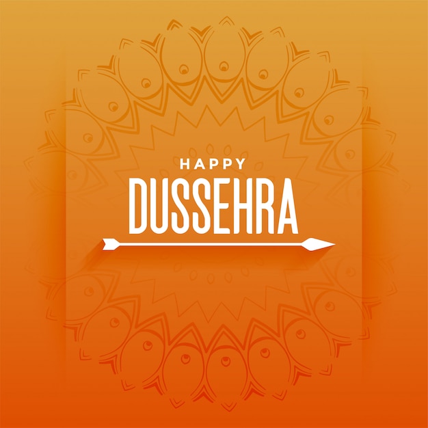 Gratis vector gelukkig dussehra festival kaart met pijl