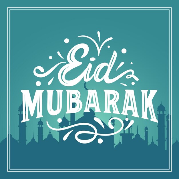 Gelukkig eid mubarak typografisch ontwerp