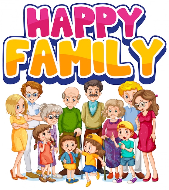 Gratis vector gelukkig familielid karakter