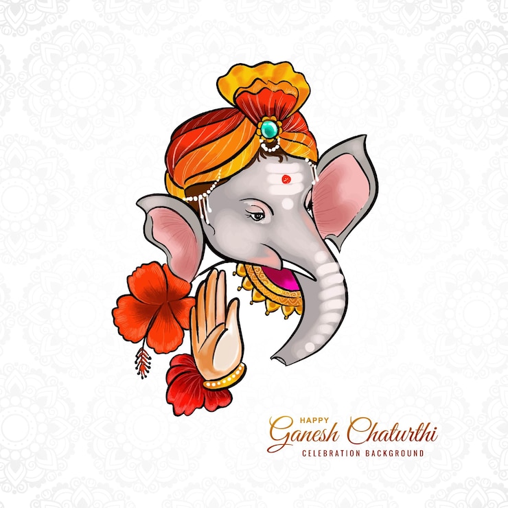Gratis Vector gelukkig ganesh chaturthi-feest met gebed tot lord ganesha-kaartachtergrond
