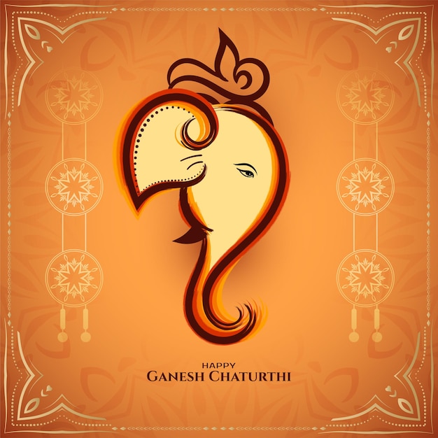 Gelukkig ganesh chaturthi festival religieuze groet achtergrond vector