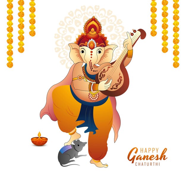 Gelukkig ganesh chaturthi viering kaart achtergrond