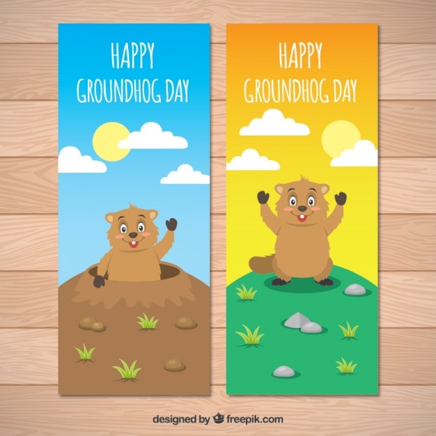 Gelukkig groundhog banners