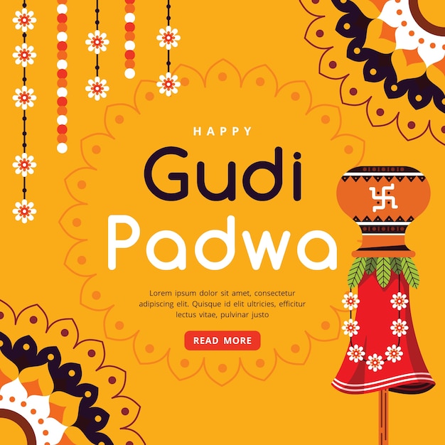 Gelukkig gudi padwa plat ontwerp