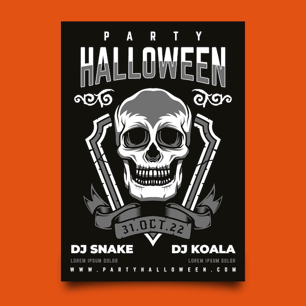 Gratis vector gelukkig halloween party poster concept