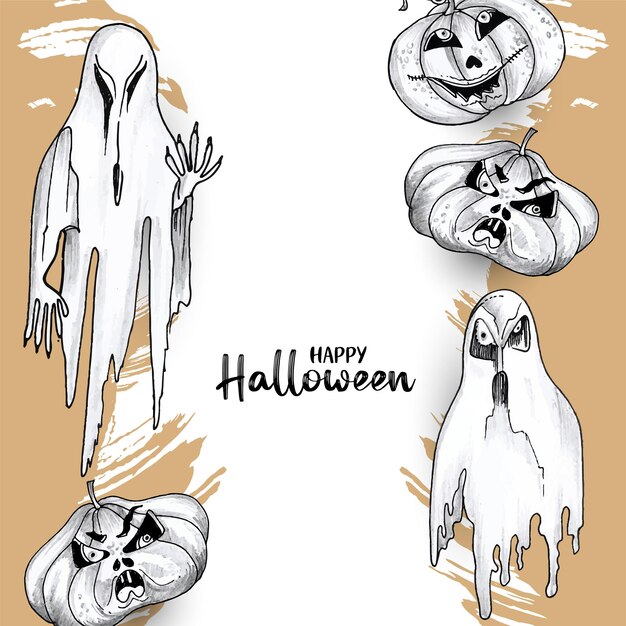 Gratis vector gelukkig halloween spookachtig horror festival viering achtergrondontwerp