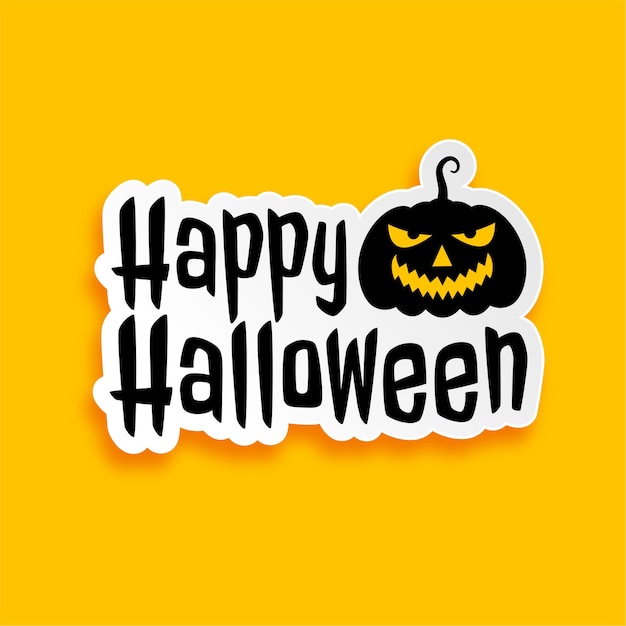 Gelukkig halloween stickerontwerp in vlakke stijl