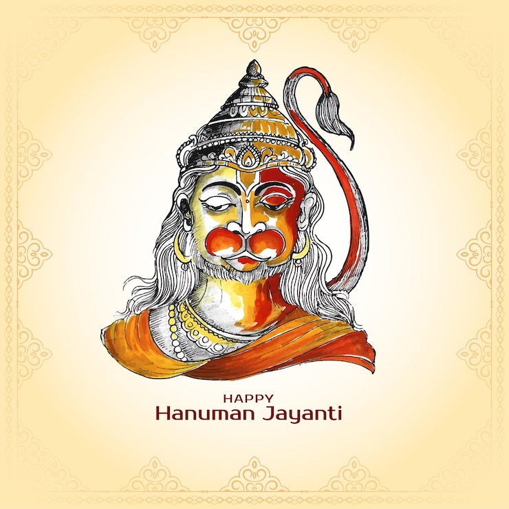 Gratis Vector gelukkig hanuman jayanti festival viering achtergrondontwerp