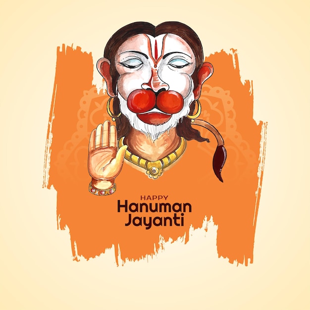 Gratis vector gelukkig hanuman jayanti indiase religieuze festival achtergrond