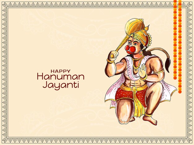 Gelukkig Hanuman Jayanti traditionele hindoeïstische festivalkaart