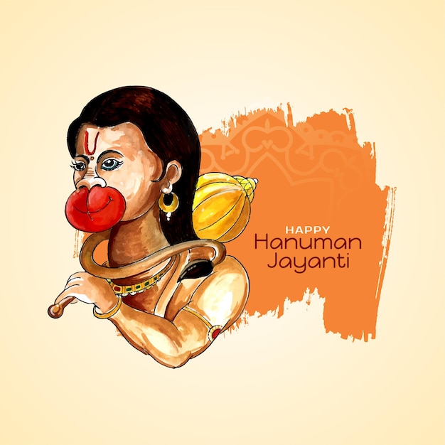 Gelukkig hanuman jayanti traditionele hindoeïstische festivalkaart