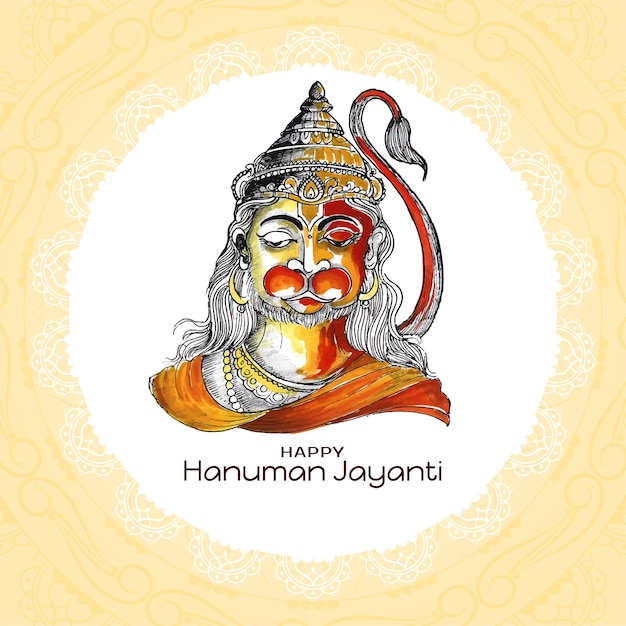 Gratis vector gelukkig hanuman jayanti traditionele indiase festival viering achtergrond