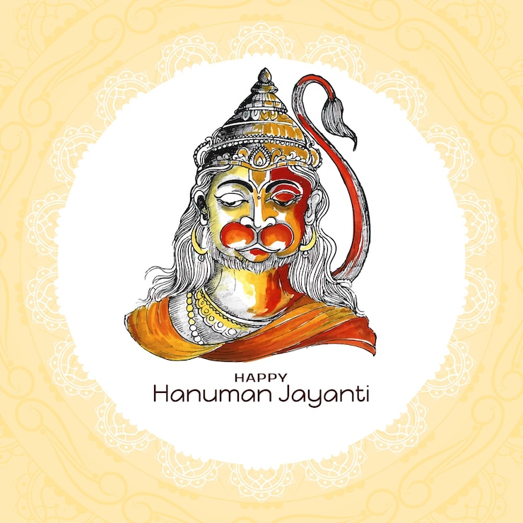 Gratis Vector gelukkig hanuman jayanti traditionele indiase festival viering achtergrond