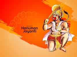 Gratis vector gelukkig hanuman jayanti traditionele indiase festival viering achtergrond