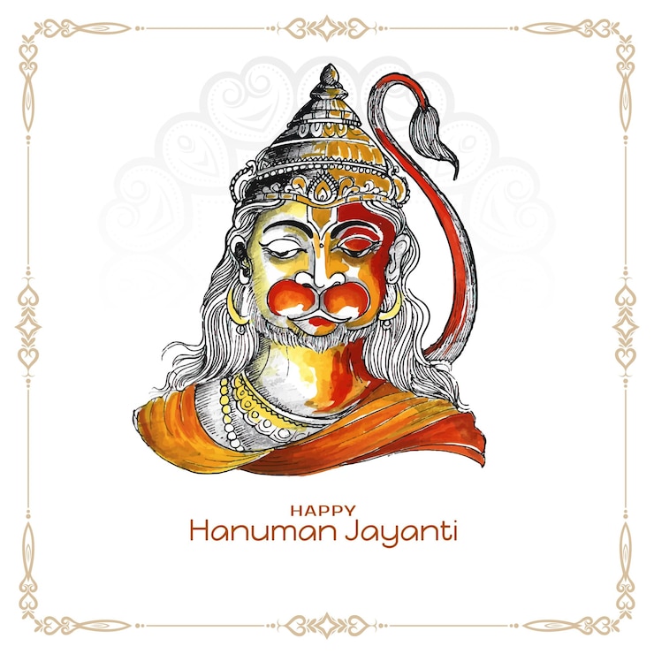 Gratis Vector gelukkig hanuman jayanti traditionele indiase festival viering achtergrond