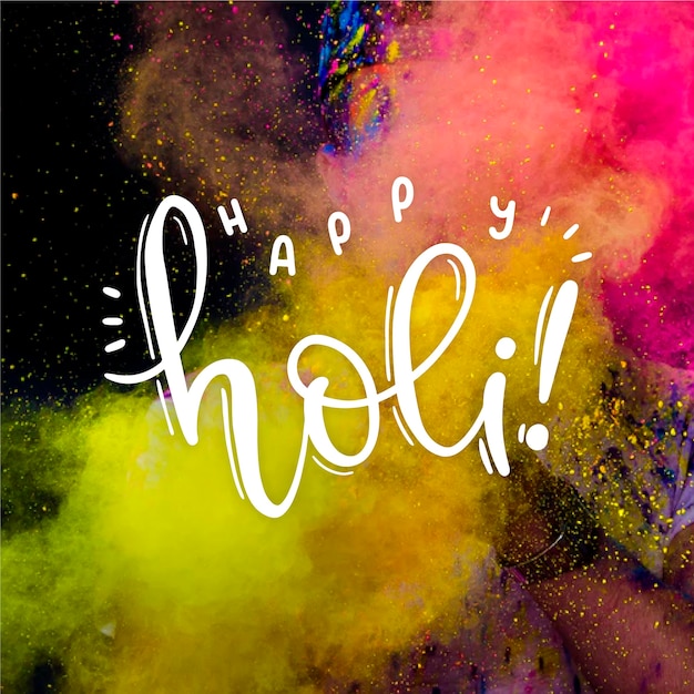 Gelukkig Holi-belettering