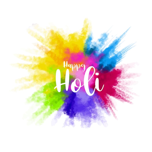 Gratis vector gelukkig holi festival heldere kleurrijke kleur splash decoratief ontwerp