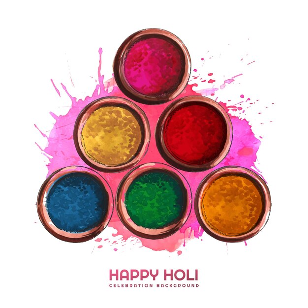 Gelukkig holi kleurrijk concept wenskaart ontwerp