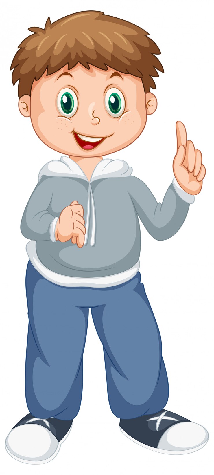 Gratis Vector gelukkig jongenskarakter op wit