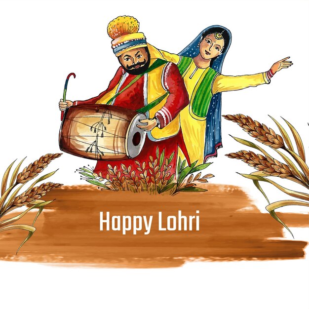 Gratis vector gelukkig lohri indisch cultureel festival achtergrondontwerp