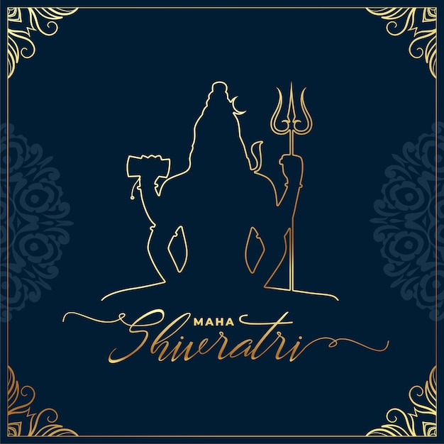 Gratis vector gelukkig maha shivratri festival van lord shiva religieuze achtergrond