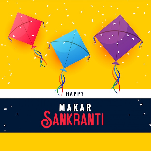 Gratis vector gelukkig makar sankranti indiase festival wenskaart ontwerp